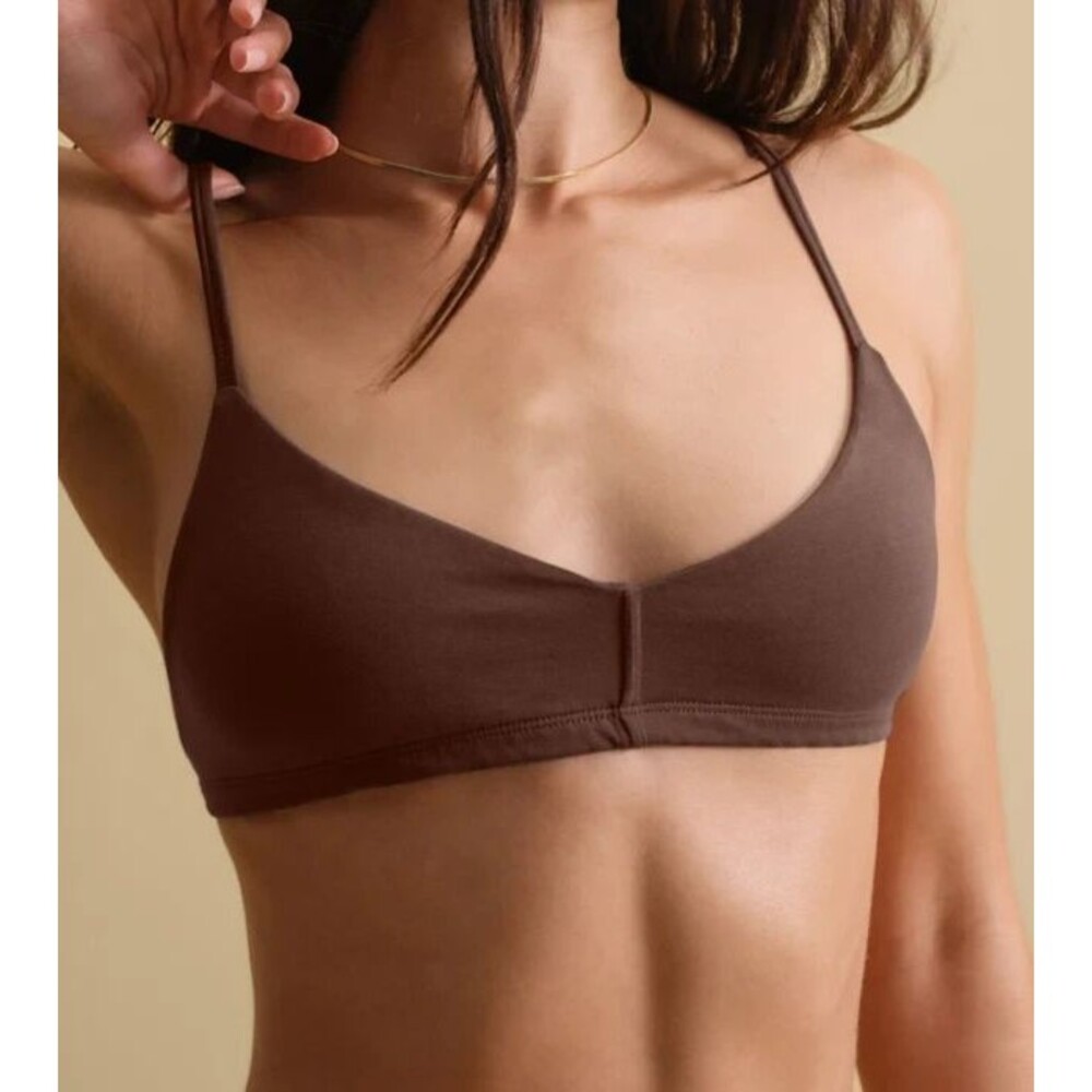 Mate the Label Women's Organic Cotton Triangle Bra Mocha